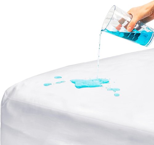DMI Waterproof Mattress Protector - Encased Zippered Fit, Queen Size Bed Cover - White