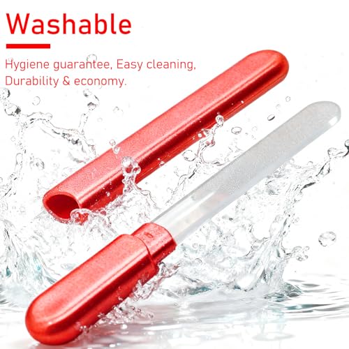 WOKOTO 2-Piece Glass Nail File Set with Cases, Dual-Sided Crystal Files