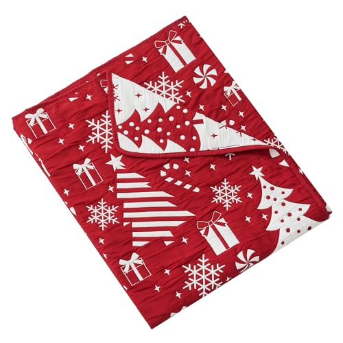 Reversible Holiday Throw Blanket 50x60 inches Peppermint Party - Festive Christmas Decor