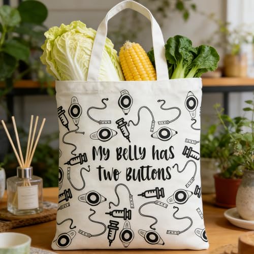Feeding Tube & Chemo Snacks Canvas Zipper Pouch Makeup Bag