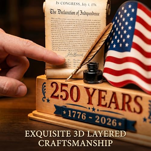 USA 250th Anniversary Wooden Decor Sign | Patriotic Gift 1776-2026