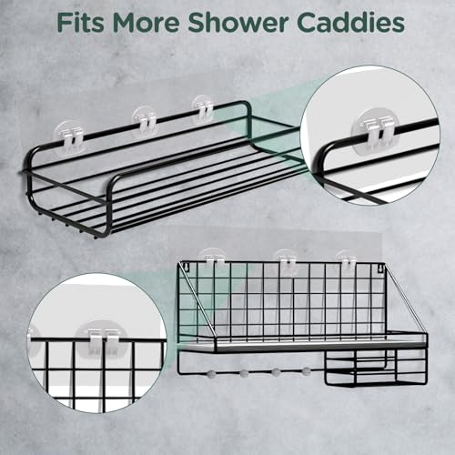SMLBJUTE 10 Pack Three Claw Shower Caddy Adhesive Hooks Replacement Waterproof Clear