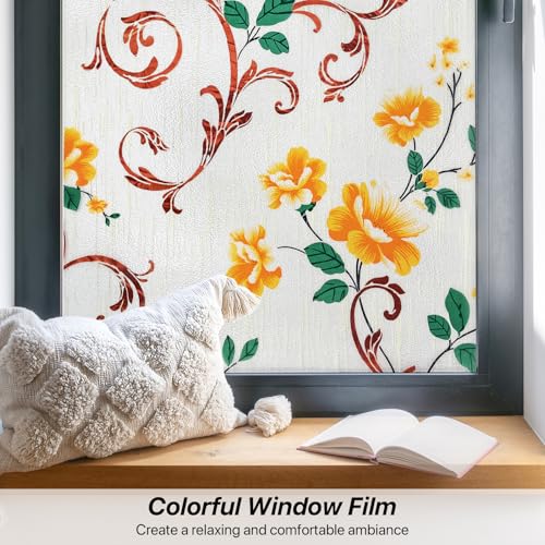 Stained Glass Window Film - Privacy & UV Protection, 17.5x78.7"