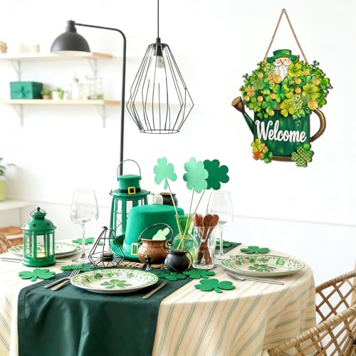 St. Patrick's Day Wooden Welcome Sign for Front Door Decor