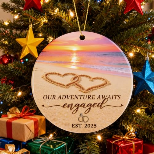 2025 Engagement Ornament for Couples - Our Adventure Awaits