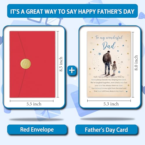 Heartfelt Father's Day Card from Daughter, 8 x 5.3 in with Envelope
