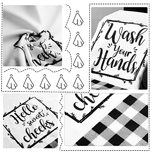 Tatuo Buffalo Plaid Hand Towels - Set of 2, 17x27 Inch, Farmhouse Style