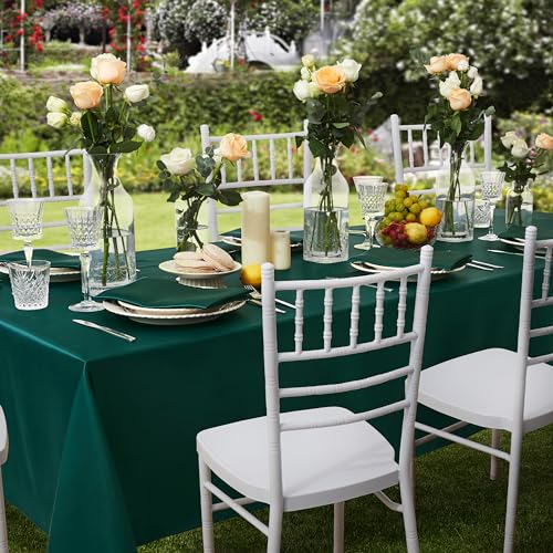 Blackish Green Satin Table Cover 60x120 Inches - 6 Pack, Rectangular