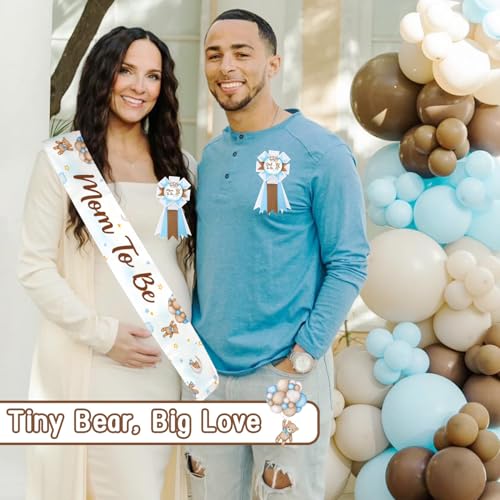 Lopeastar Baby Shower Sash Set for Mom & Dad - Bear Theme, Adjustable, Keepsake Gift