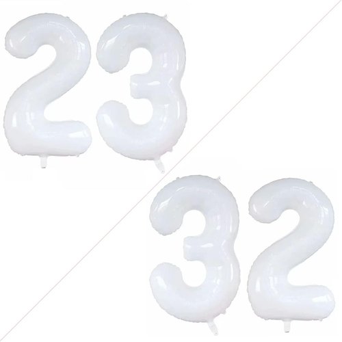 GOER 23-Inch Jumbo Foil Balloons - Perfect for 23rd Birthday Party Decorations | White Helium Balloons
