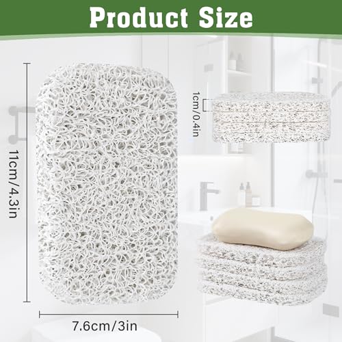 Emlim White Soap Holder Pad - 4 Pack Non-Slip Soap Dish Liners for Kitchen & Bathroom, Custom Fit, Extend Soap Lifespan
