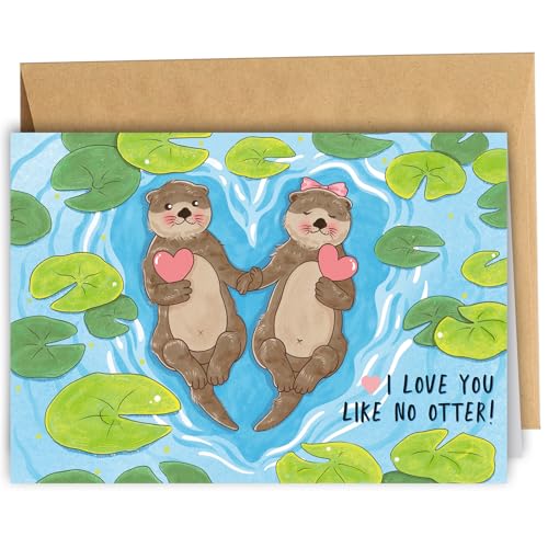 Cute Otter Valentine's Day Card - Punny Love Greeting Card