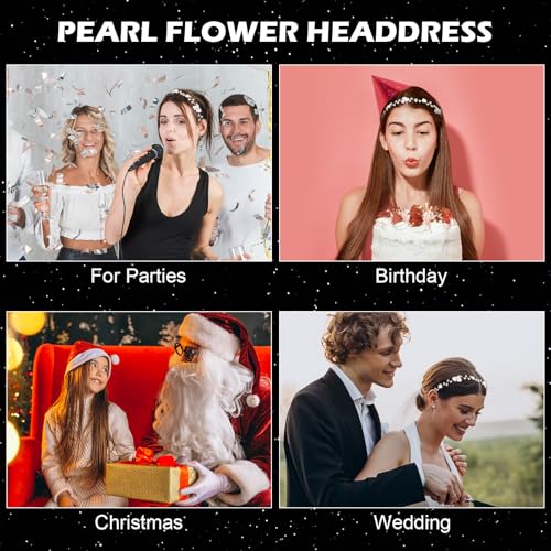 Bewudy Pearl Flower Girl Headband & Wedding Hair Accessory