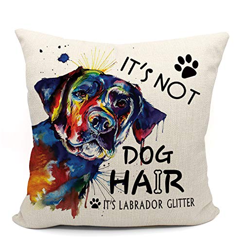 Labrador Retriever Pillow Cover 18x18 - Black Linen Cushion