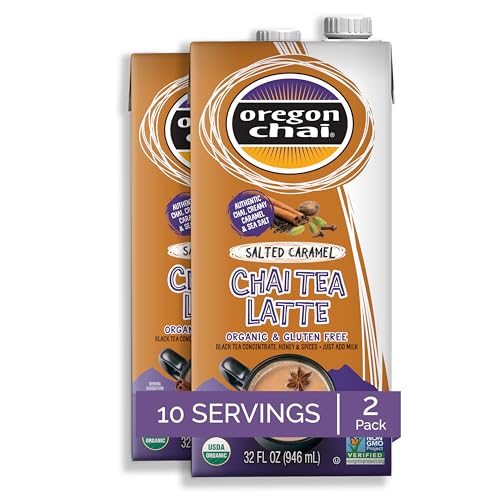 Oregon Chai Salted Caramel Chai Latte Concentrate 32 fl oz Pack of 2