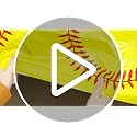 Yellow Softball Party Tablecloth 54 x 87 Inch - Disposable Cover