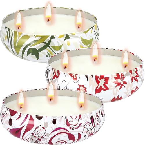 Golabarell 3-Wick Citronella Candles for Outdoor Patio - 3 Pack Soy Wax