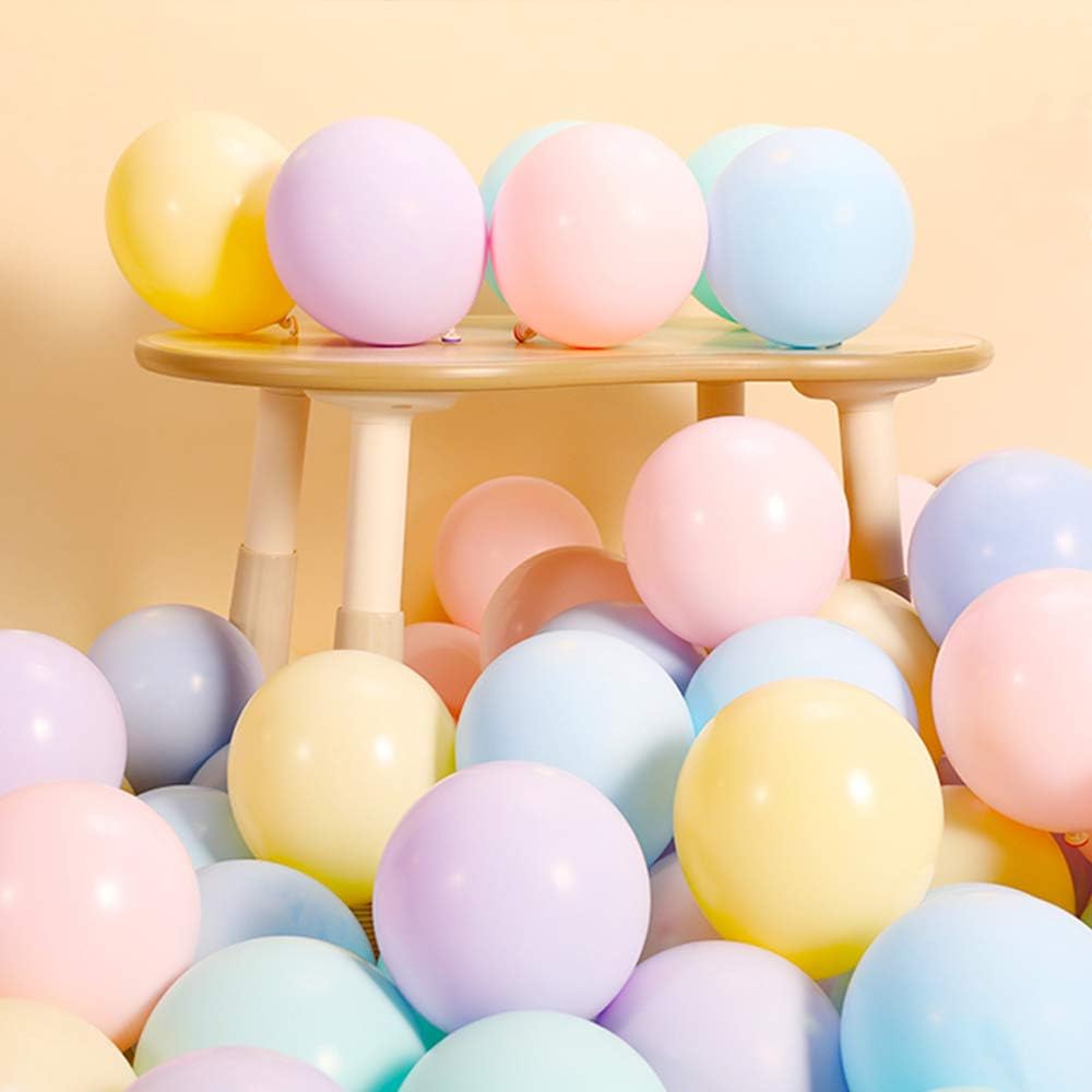 Skiennix 5-Inch Pastel Latex Balloons - 200-Pack Rainbow Macaron Candy Party Decorations for Weddings & Birthdays