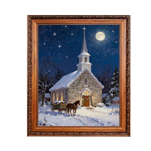 Vintage Christmas Wall Art Print - Rustic 8x10 Santa Painting