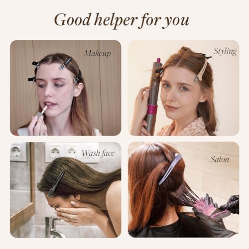 Yulume No Crease Hair Sectioning Clips 4 Pack, 4.4 Inch Duckbill Clips