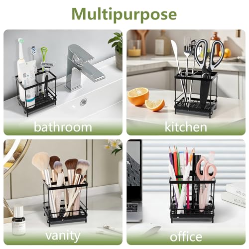 Heagoale Electric Toothbrush Holder, Black Carbon Steel Organizer