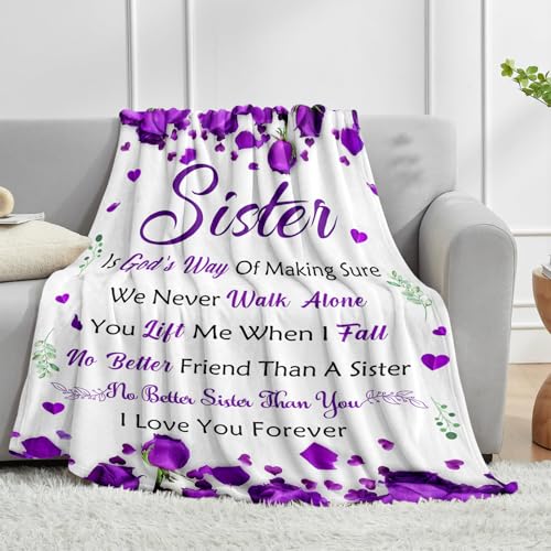 To My Sister Blanket - 50x60 Soft Throw Gift for Sister Birthday