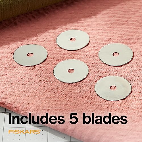 Fiskars 45mm Rotary Blades - 5 Pack Replacement for Crafts & Sewing