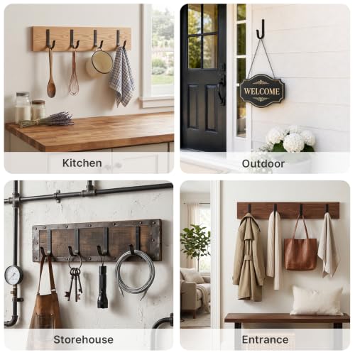 POZEAN 12 Pack Heavy Duty Wall Mounted Coat Hooks - Organize Coats, Bags & Hats