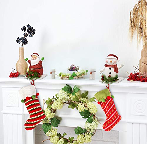 Christmas Stocking Holder Set of 2 Snowman and Santa for Holiday Decor