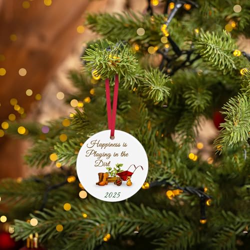 2025 Gardening Christmas Ornament for Plant Lovers - Ceramic Hanging Decor