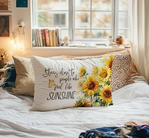 Sunshine 02 Summer Sunflower Pillow Cover 12x20 Double-Sided