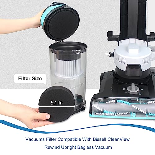Bissell CleanView Replacement Vacuum Filters (2 Pack) - Fits Models 3533, 3313, 3534, 3333, 3335, 3536, 3675, 3676