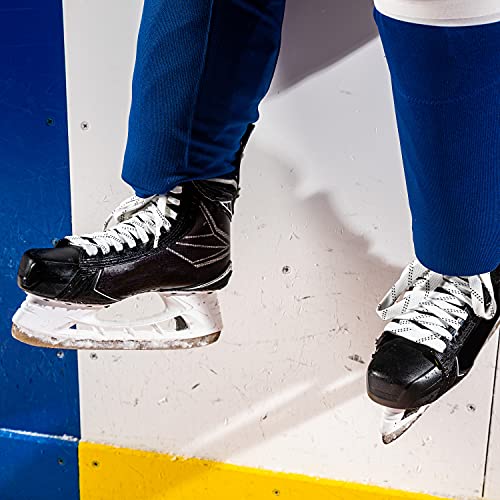 Franklin Sports Hockey Skate Laces - Set of 2 Non-Waxed Pairs - White + Black Unwaxed Ice Hockey Laces - Molded Tips - 96"