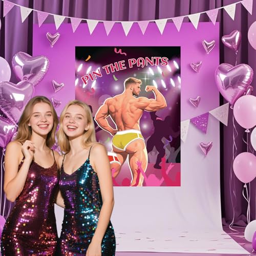 Pin The Pants On The Hunk Bachelorette Party Game with Blindfold