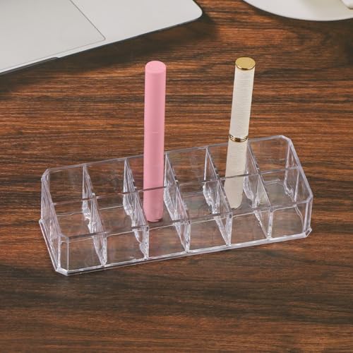 12-Slot Acrylic Lipstick Organizer Case - Stylish Storage Solution