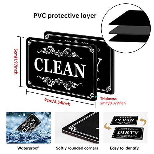 PSLER Clean Dirty Dishwasher Magnet Indicator Sign for Kitchen Organization