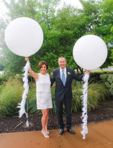 Adeyoo 36-Inch Giant White Latex Balloons - 4 Pack for Party Decorations
