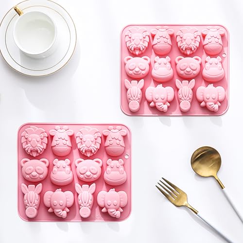 Animal Silicone Molds Set of 2 - 12 Cavity for Chocolate & Candy