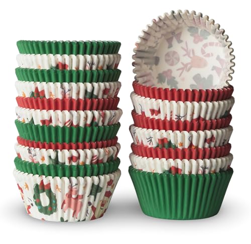 Happy Hippo 500 Count Christmas Cupcake Liners & Muffin Baking Cups