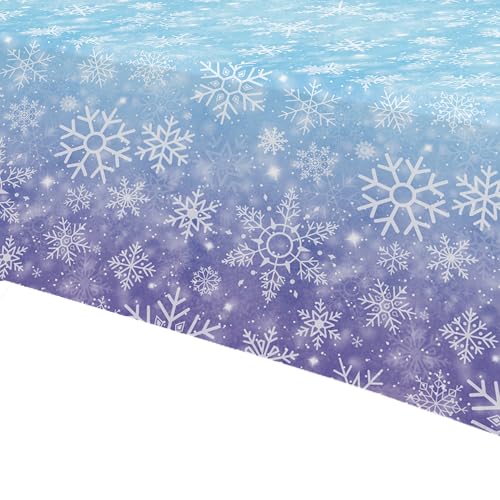 Winter Snowflake Tablecloth - 86 x 55 Inch Party Decoration
