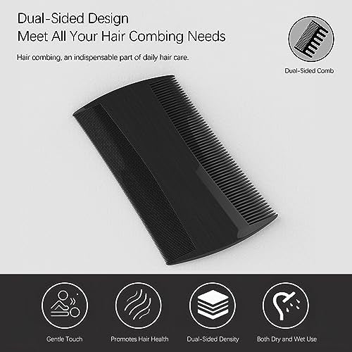 Kootinn 5-Pack Double-Sided Pocket Combs for Hair and Beard Grooming