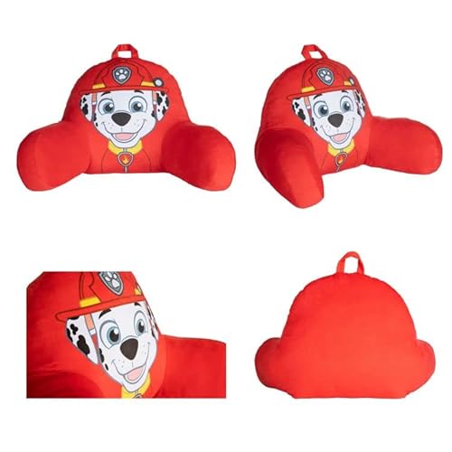 Paw Patrol Marshall Kids Back Resting Pillow for Reading and Watching TV ? Bed Rest Pillow with Arms to Lounge with Comfortable Back Support ? Great for The Bed or Couch