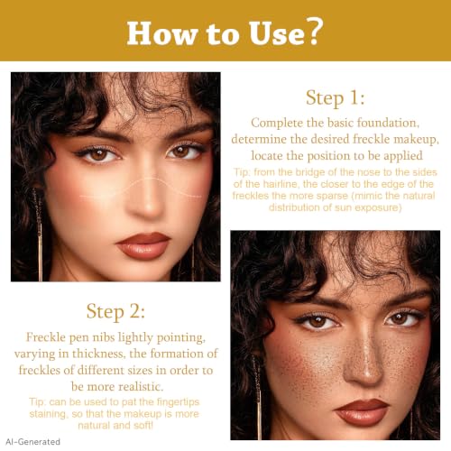 3Pcs Freckle Pen Waterproof Long-Lasting Fake Freckles Makeup