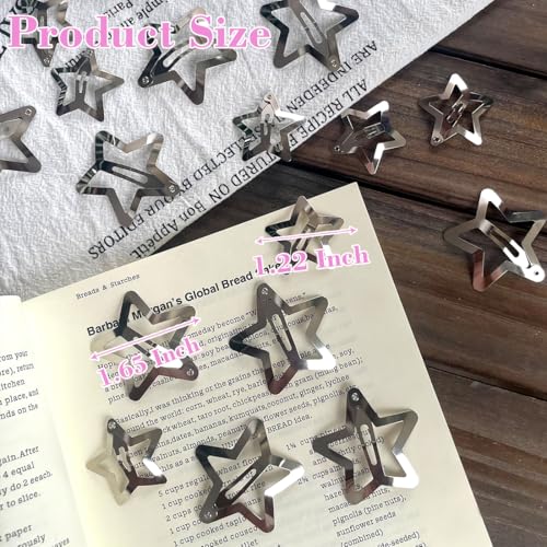 Seneeel 30 PCS Star Hair Clips Snap Metal Non Slip Hair Accessories for Women Girls