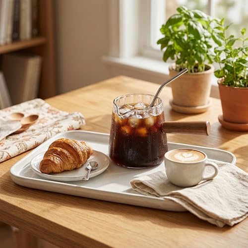 Ohola 6oz Espresso Measuring Cups with Wood Handle, 2-Pack