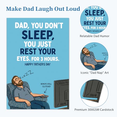 Humorous Father's Day Card - Resting My Eyes Joke for Dad