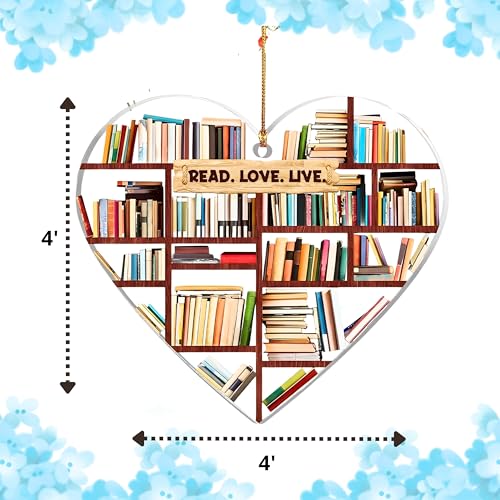 Heart Shaped Book Ornament - Christmas Decoration for Book Lovers