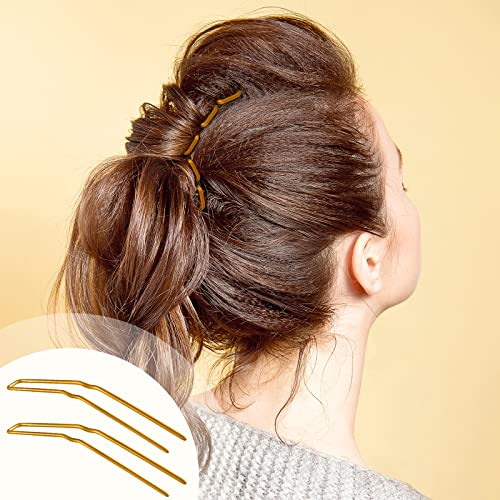 MTLEE 24 Pcs U Shaped Hair Pins Metal Updo Hair Forks for Buns