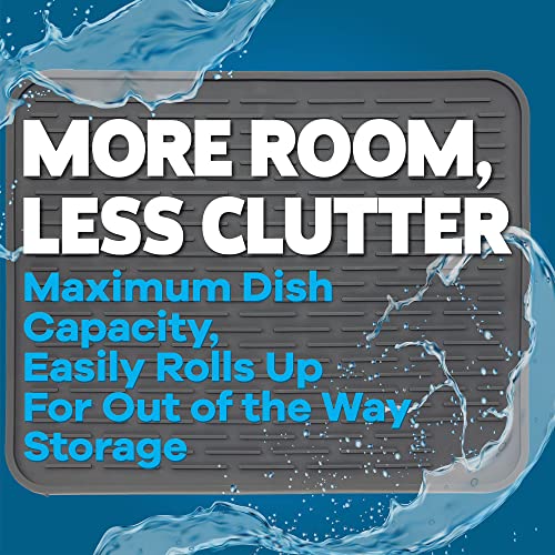 LISH Large Silicone Dish Drying Mat 16" x 12" - Slate Grey