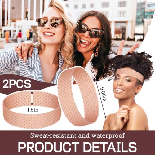 OLLBIT Non-Slip Silicone Wig Grip Band Adjustable Velvet Headband